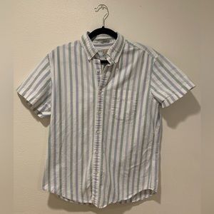 J Crew Oxford Short Sleeve Button Down Shirt, Striped Men’s
